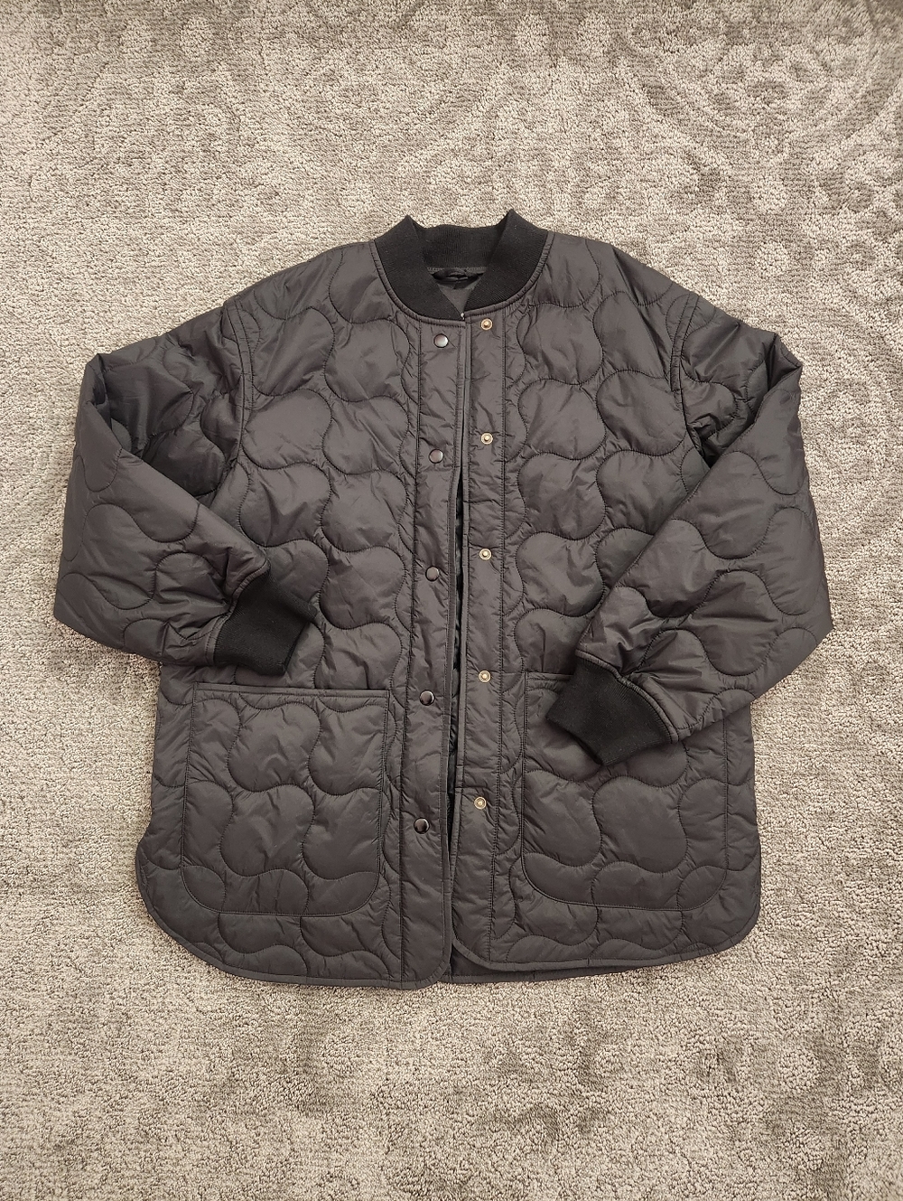 Madewell Quilted Oversized Bomber Jacket Sz L - Picture 2 of 3